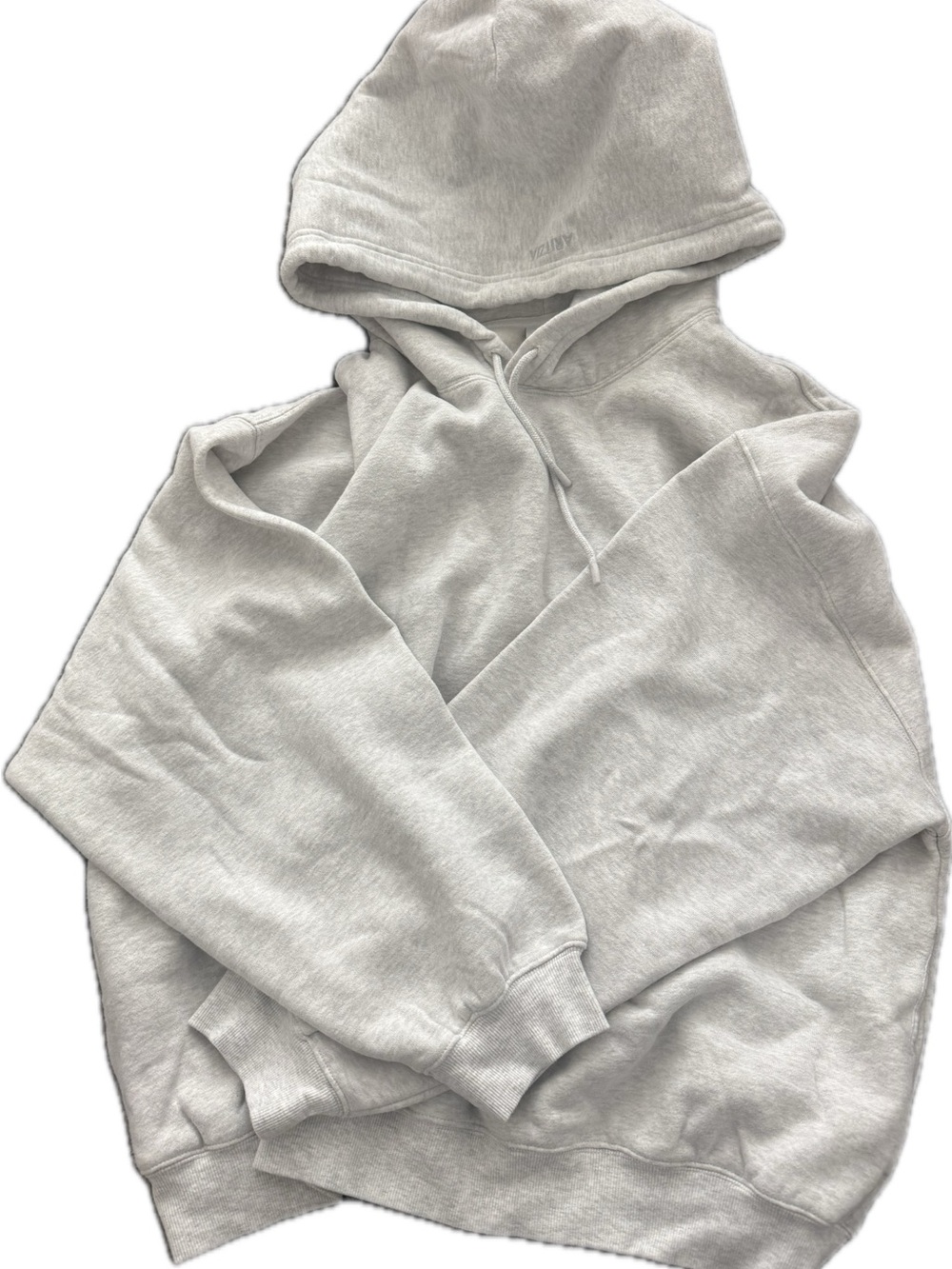 Aritzia Mega Drop Shoulder Heather Cloud White Light Gray Hoodie